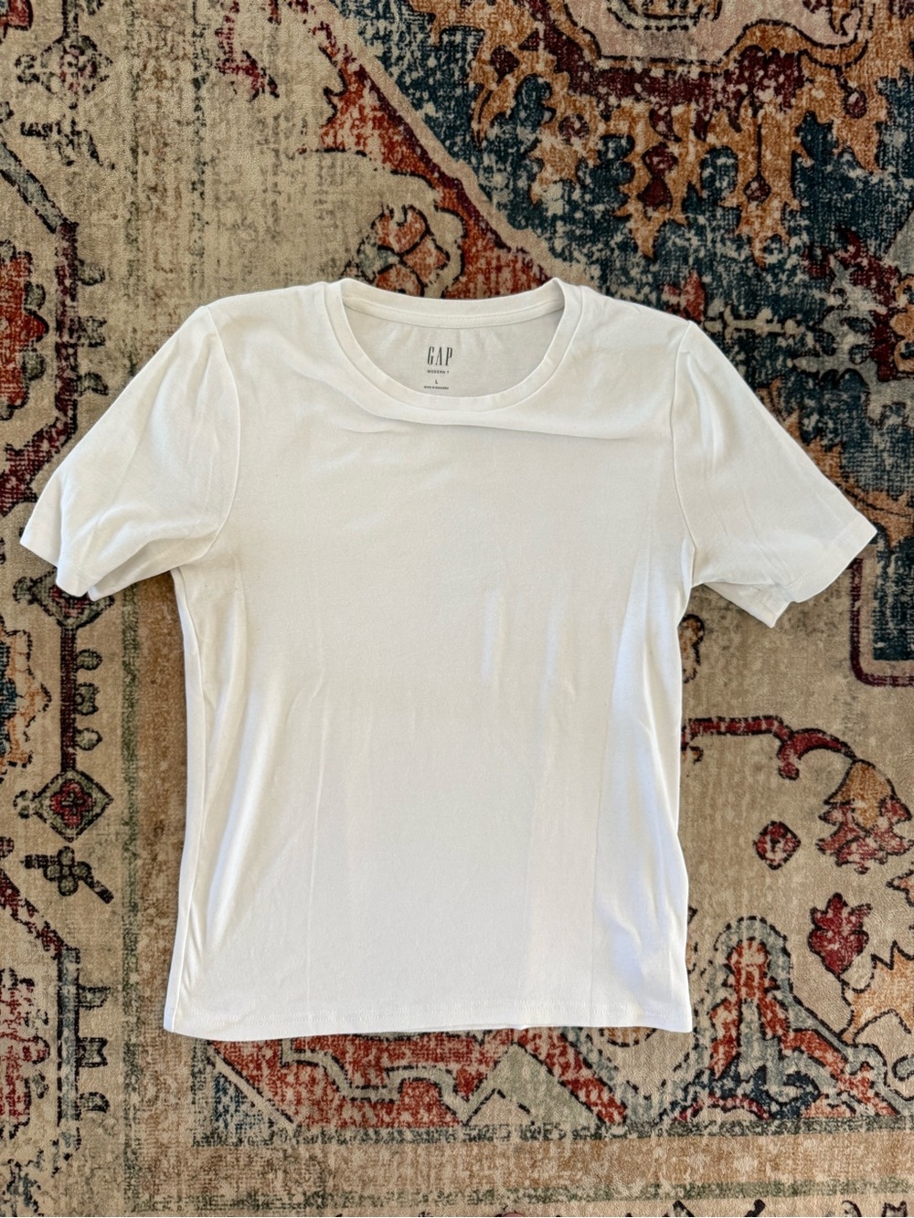 GAP White Modern Crewneck Tee